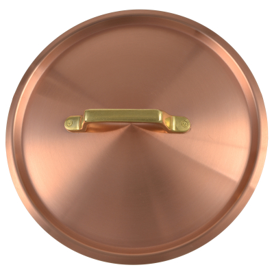 Kupfermanufaktur Kupferdeckel mit Messinggriff 30 cm